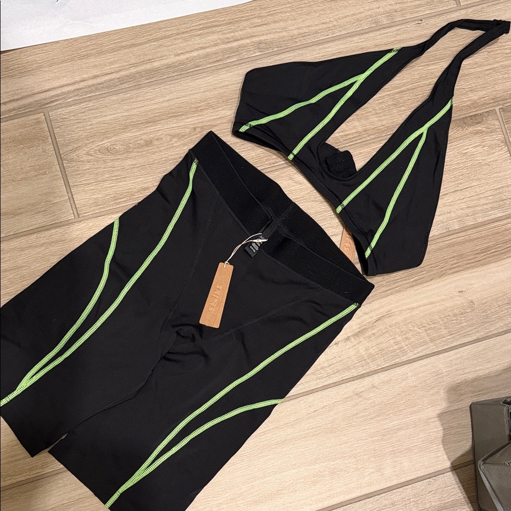 SKIMS Black and Green Set
